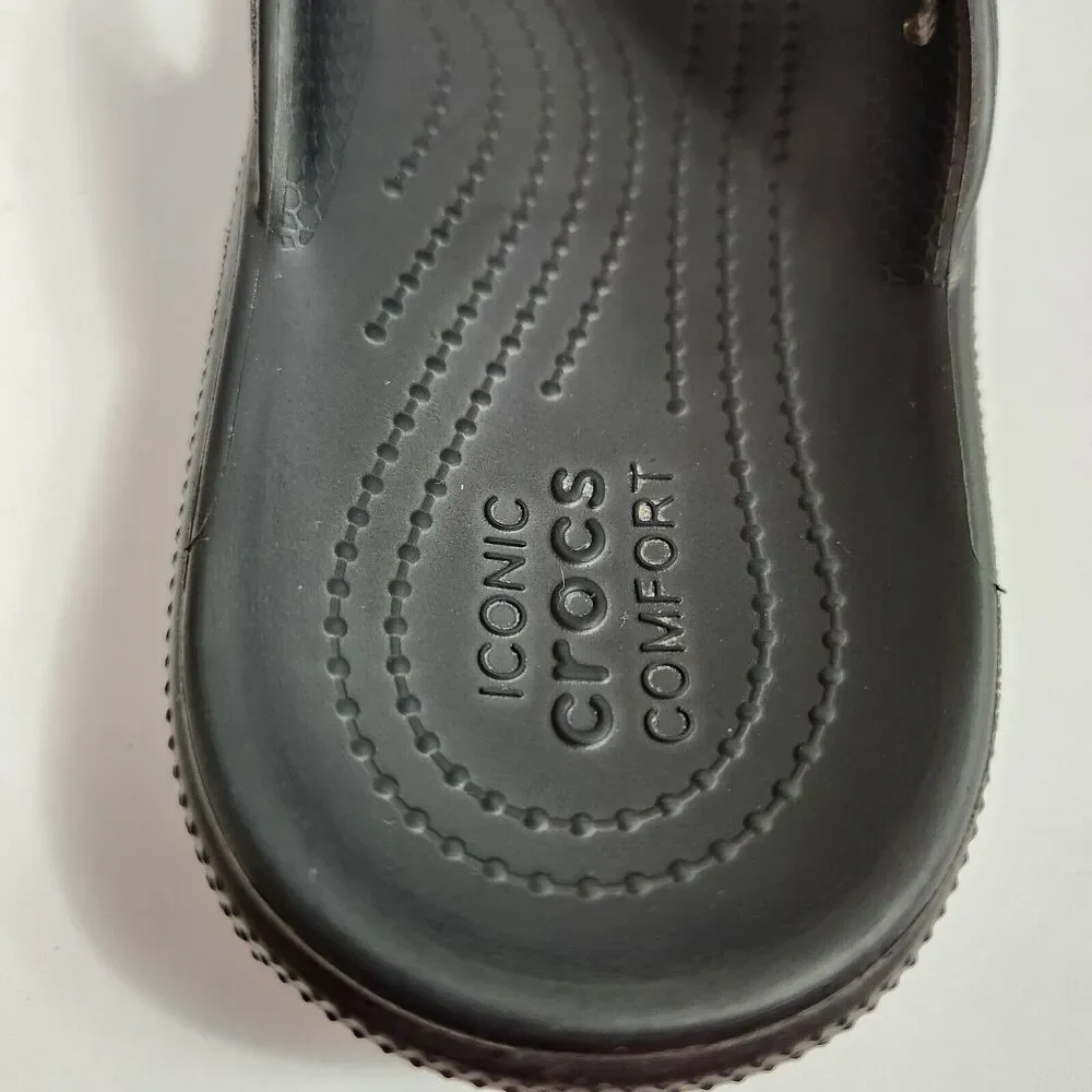 Iconic Crocs Comfort Black Sandals Size M 6 W 8